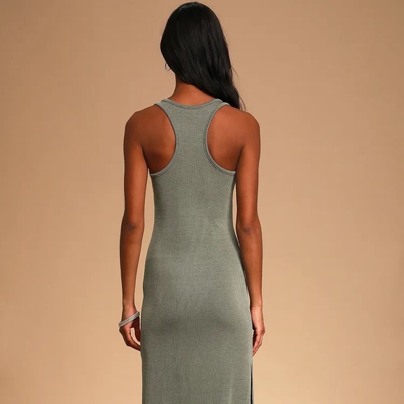 Lulus Sage Green Ribbed Maxi Dress - Picture 3 of 7